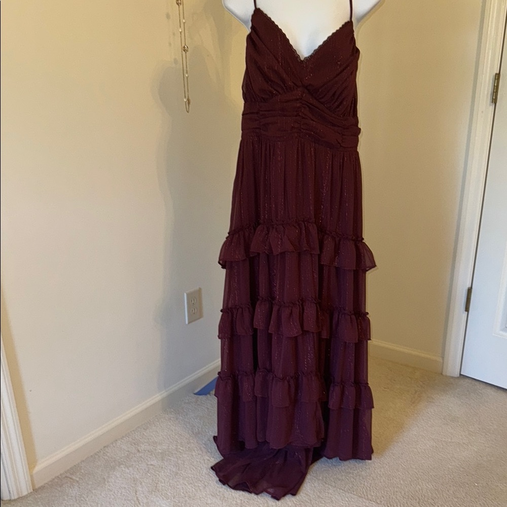 Elegant Burgundy maxi dress NWT - Picture 4 of 11